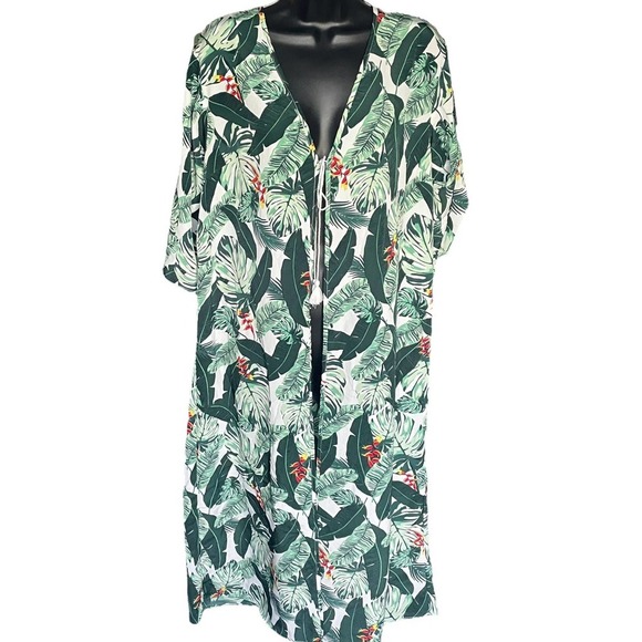 Rachel Zoe NWT Palm Print Duster OS - Picture 2 of 7